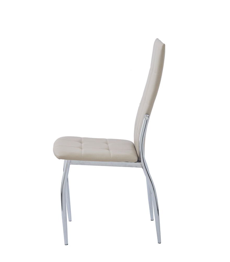 Butopêa Jedálenská stolička, béžová koženka s chrómovými nohami - FIFI